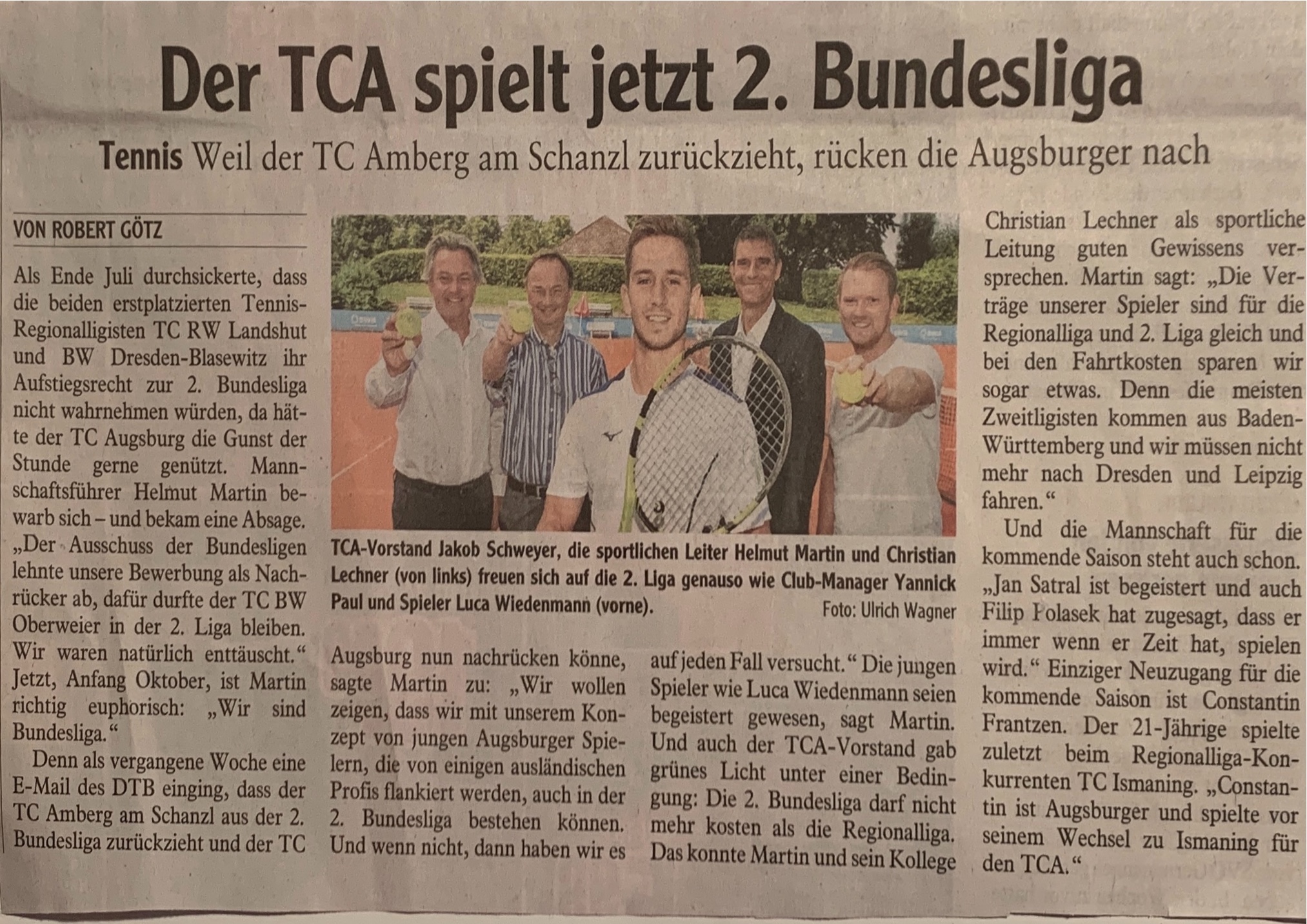 Bundesliga Wir Kommen Tennis Club Augsburg